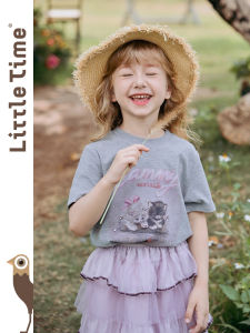 Cute Cat Print Girls T-Shirt