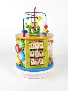 [GGJJ]เด็กไม้ปริศนาอเนกประสงค์ขนาดใหญ่รอบลูกปัดกล่องสมบัติทารกต้นการศึกษาพัฒนาสติปัญญาของเล่นพ่อแม่ลูก กล่องกิจกรรมไม้ 7 ด้าน ศึกษา ให้ความรู้