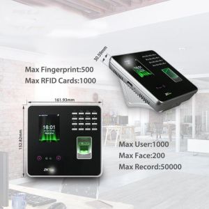 ZKTECO Biometrics Fingerprint Time Attendance WIFI Biometric Face Recognition Fingerprint Machine Time Recorder with APP HD Dual Camera Face Fingerprint Password All-in-One Employee Check In for Company Business