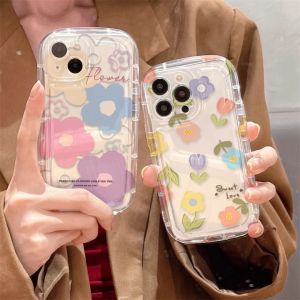 Compatible with iPhone case 15 Pro Max 11 13 Colorful flower casing 12 14 XR X Xs Max shockproof anti-drop clear 7 8 Plu