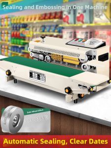 「China Plug」GUDE | Continuous Sealing Machine with Date Printing Auto Commercial Small Desktop Hot Packaging Machine