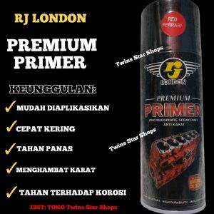 Pilok Cat Rj Blok Mesin Anti Karat Warna Merah Red Ferari Tahan Panas Korosi Premium Primer 400cc
