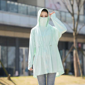 Large Size 250kg Sun Protection Long Sleeve Shirt Breathable Anti-UV Outdoor Wear-Versatile Open Front Jacket Hooded