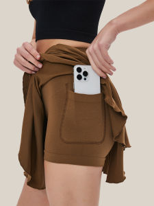YANSE | High Waist Illusion Double-layer Anti-peek Sport Skirt
