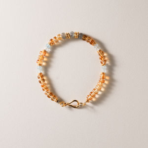 Original Design Natural Yellow Crystal Sea Sapphire Beaded Bracelet for Women Lucky Wealth Attracting Fashion Jewelry