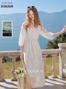 3COLOUR·S | French Linen White A-Line Dress