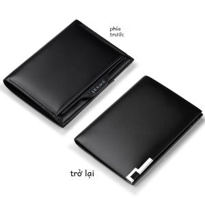 Siêu Mỏng Dọc Nam Da Ví Ngắn Phong Cách Giấy Phép Lái Xe Đa Năng Williampolo Da Bò Thanh Niên Kẹp Tiền
