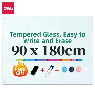 deli | 3C Anti-Explosion Tempered Glass Magnetic Whiteboard for Drawing and Note Taking