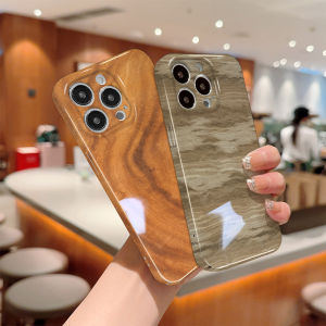 Hontinga All-inclusive Film Casing For OPPO A17 A17K A57 2022 A77S 4G Case Korean film Phone Case Wood Back Casing lens Protector Design Hard Cases Shockproof Shell Full Cover Casing For Girls