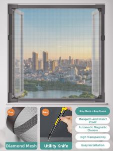 ZTION | No-glue Locking Easy-install Magnetic Invisible Fly Screen