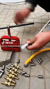 ที่ย้ำสายพ่นยา รุ่น มือหมุน เครื่องย้ำสาย เครื่องอัดสาย พ่นยา สายพ่นยา 767 ที่ย้ำสาย ปลอกย้ำสายพ่นยา ทองเหลือง หัวท้าย