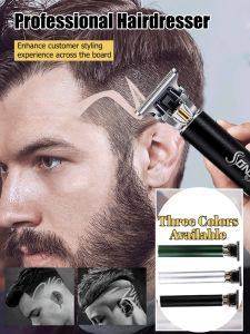 [Professional Electric Rechargeable Hairdressing Kit] Multifunctional Electric Pusher Stainless Steel Washable Blade Clipper Set No Harm Skin 电动充电理发套装