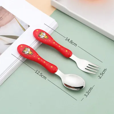 DANBIYIN | 304 Stainless Steel Child Fork and Spoon Set Feeding Training
