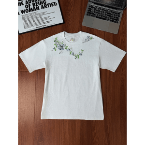 LIUBU | Floral Lilac Embroidery Short Sleeve Stylish Light-Weight T-shirt