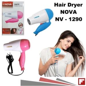 Pengering Rambut Lipat Hair Dryer Nova Nv-1290 1000W Hair Dryer Foldable Pengering Rambut Varian Terbaru