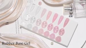 2 In 1 Nude Pink Rubber Base Gel Nail Polish Semi Permanent Self Leveling UV Construction Gel Varnish Soak off DIY Nail Supplies