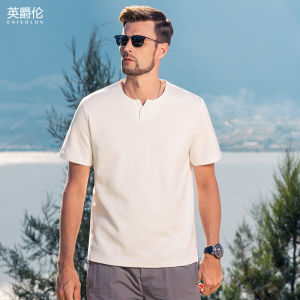 Enjeolon | V-Neck Mens Short Sleeve T-Shirt