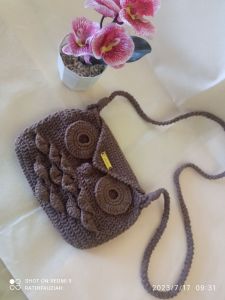tas wanita karakter owl/sling bag rajut selempang karakter owl tas rajut slempang wanita casual