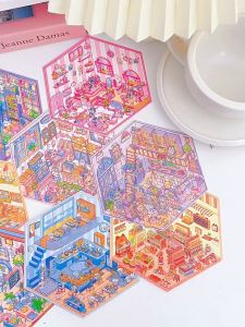 Sticker 3D nhiều chủ đề dễ thương nhãn dán cảnh quan 3D đa tầng đồ chơi hình dán miniscape giảm stress căng thẳng