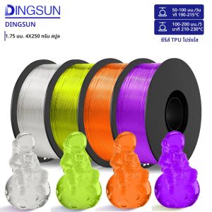 เส้นใยพิมพ์ 3 มิติ TPU ขนาด 1.75 มม. เส้นใย TPU โปร่งใสความเร็วสูง 95A 250 กรัม/500 กรัม/1 กิโลกรัม ความแม่นยำของขนาด +/- 0.03 มม.