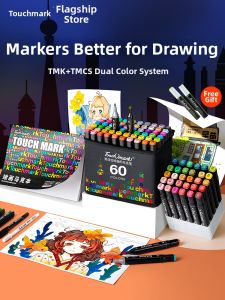 Touch mark | Dual Tip Oil-Based Alcohol Marker Set Watercolor Suitable Waterproof Quick-Dry Fade-Resistant
