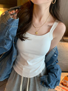 Áo Ba Lỗ Không Tay Ngắn Ôm Vừa Vặn Có Đệm Ngực Áo Ba Lỗ Không Tay Mùa Hè Cho Nữ Áo Ba Lỗ Không Tay Cổ Chữ V Không Tay