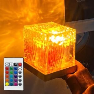 Aurora Light Ocean Wave โปรเจคเตอร์ 16 สี RGB หมุนอัตโนมัติ Ambient Light Remote Home Room Deco Night Light ของขวัญวันเกิดสําหรับเด็ก