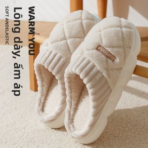 MONLEYTA | Dép Lông Đế Dày Ấm Áp cho Nam và Nữ Mùa Đông