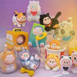 ของแท้ The sllo กล่องแมวจเอ๋ตาบอดของเล่นตุ๊กตาแมวเหมียวน่ารักประกอบและลงสีเองแฟชั่นสำหรับเล่นของขวัญวันเกิดของวางโชว์