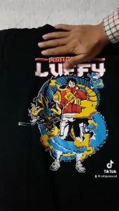 Atasan Kaos Distro Anak Tanggung Laki Laki Umur 7-16 Tahun Motif Anime One Piece Katun Combed 30s