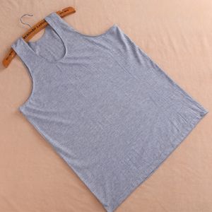 Mens Pure Cotton Vest Loose Short Sleeve round Neck Sweatshirt Breathable Comfortable Summer Top for Middle-Aged And Elderly