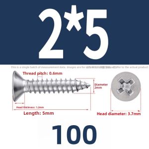 BAIRUITE | 316 Stainless Steel Cross Flat Head Self Tapping Screws