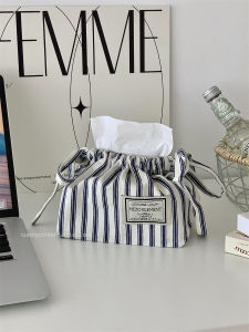 Hộp Đựng Khăn Giấy Sọc Scandinavia Đơn Giản Túi Đựng Khăn Giấy Treo Hộp Đựng Khăn Giấy Kéo Phòng Khách Phòng Ngủ Xe Hơi