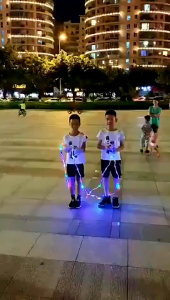 Lompat Tali Olahraga  bnhn hn sdSkipping Rope LED Rainbow Gym Fitness Workout