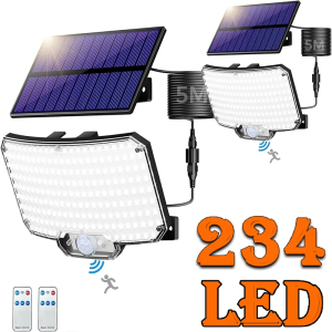 1~2Pack Solar Lights Outdoor 234LED Super Bright Waterproof Motion Sensor 3Mode Split Flood Wall Lamp Security for Garden Garage