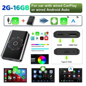 ANYFAR | ANYFAR Android 14.0 Android Ai Box Wireless CarPlay &Android Auto & HDMI For Netflix YouTube 2.4Ghz &5Ghz WiFi Auto Connect