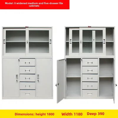 Kunming Chengdu Steel Office File Cabinet Movable Floor Cabinet with Lock File Data Cabinet Certificate Cabinet Mop Cabinet