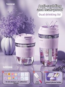 Vanow | Portable Heat-Resistant Glass Straw Cup