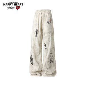 CHARLES JANGS HAPPY HEART | Tie-Dye American High Street Spring Autumn Casual Pants Relaxed Wide Leg Straight