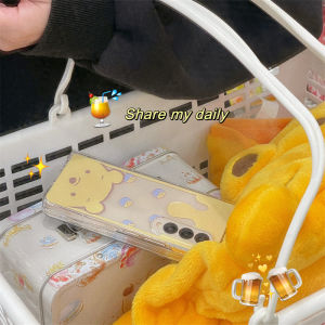 Strawberry Bear Winnie Bear Samsung ZFold7 Phone Case Foldable Screen W24 Protective Cover Hinge Fold6/5 Anti-Fall Cute Cartoon Fold4/3 Left Right Fold W23/W22 Womens Flip Cover