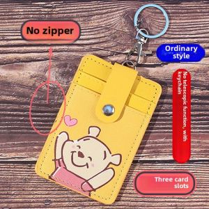 Cartoon Bus Card Holder Keychain with Lanyard Retractable Zipper Student ID Card Holder Badge Meal Card Holder Storage Organizer