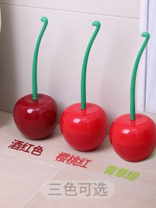 แปรงขัดห้องน้ำ พร้อมที่เก็บ (ทรงเชอร์รี่) ที่ขัดทำความสะอาดโถส้วม มี 3 สี พร้อมส่ง