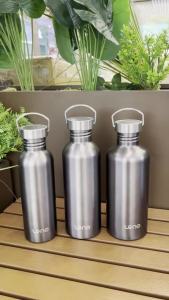 Leno | Bình Nước Thể Thao Bằng Thép Không Gỉ 304 Thành Đơn Dung Tích 350-2000ml Miệng Rộng Nắp Thép Toàn Phần Kèm Dây Đeo Dùng Cho Xe Đạp.