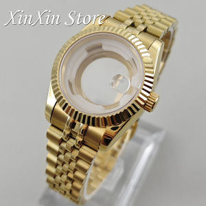 NH05 31mm PVD Jubilee Bracelet Silver Watch Case For Girl Woman Datejust Watch Accessories For NH05 NH06 Movement 24.5mm Dial