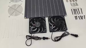 Solar Dual Exhaust Fan 20W Solar Panel 3200RPM High Speed 200CFM Airflow IPX7 Waterproof for Chicken Coop Dog House Greenhouse