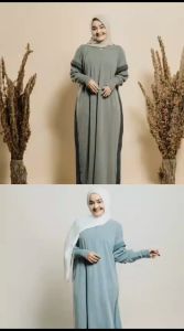 ILONASHOP Giana Dress Batwing Wanita Zipper Depan Polos Basic Bahan Rib Knit Allsize Jumbo