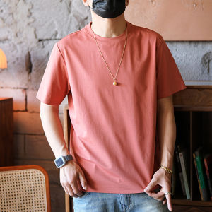 Hong Kong Style Simple Solid Color Basic round Neck Short Sleeve T-Shirt Men Summer Trendy Casual Half Sleeve Body T-Shirt