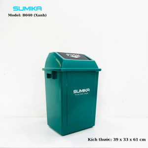 Thùng rác nhựa nắp lật SUMIKA B040 dung tích 40L nhựa nguyên sinh