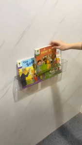No-Drilling On Walls Minimalist Kids Floating Acrylic Book Wall Shelf/Rack Children/Toddler/Baby Bookshelf
