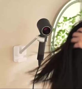 Hair Dryer Storage Rack Lazy Bracket Wall-mounted Hair Dryer Storage Rack for Bathroom